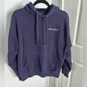 SpaceX Mens Hoodie Pullover Navy Blue Long Sleeve: Size MEDIUM